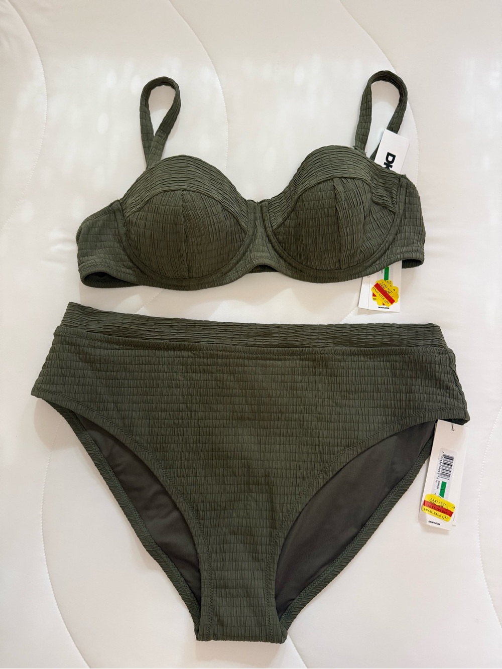 DKNY Olive Green Underwire Bikini Set